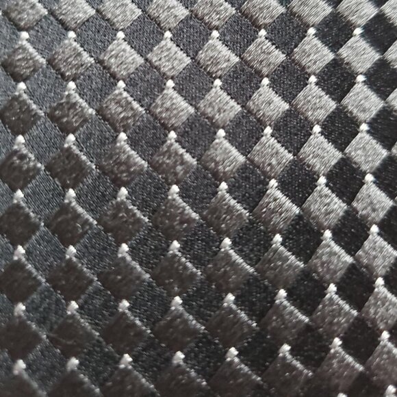Donald Tramp Tie, Black-and-Grey-Squares with White Little Dots - Picture 4 of 5